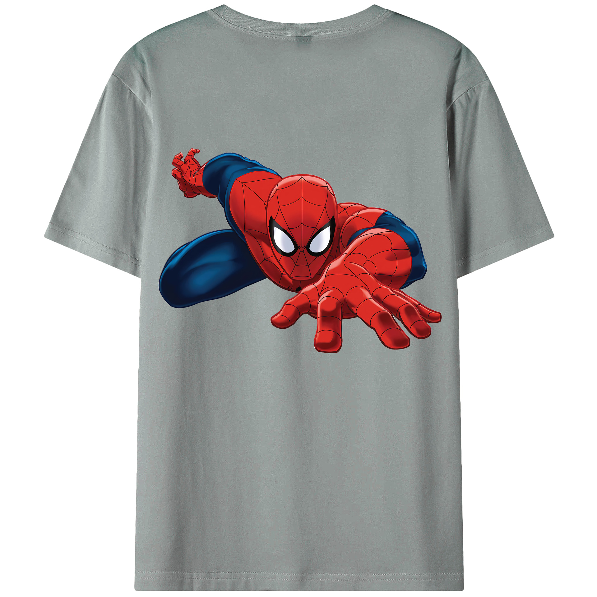 （画像用） Spider Man スパイダーマン 綿100％ メンズ半袖Tシャツ（バックプリント） 通気性